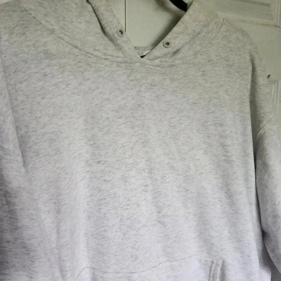 Women's Oversight Plus Size White and  Grey Heathered Hoodie - Size 1x - Picture 5 of 10